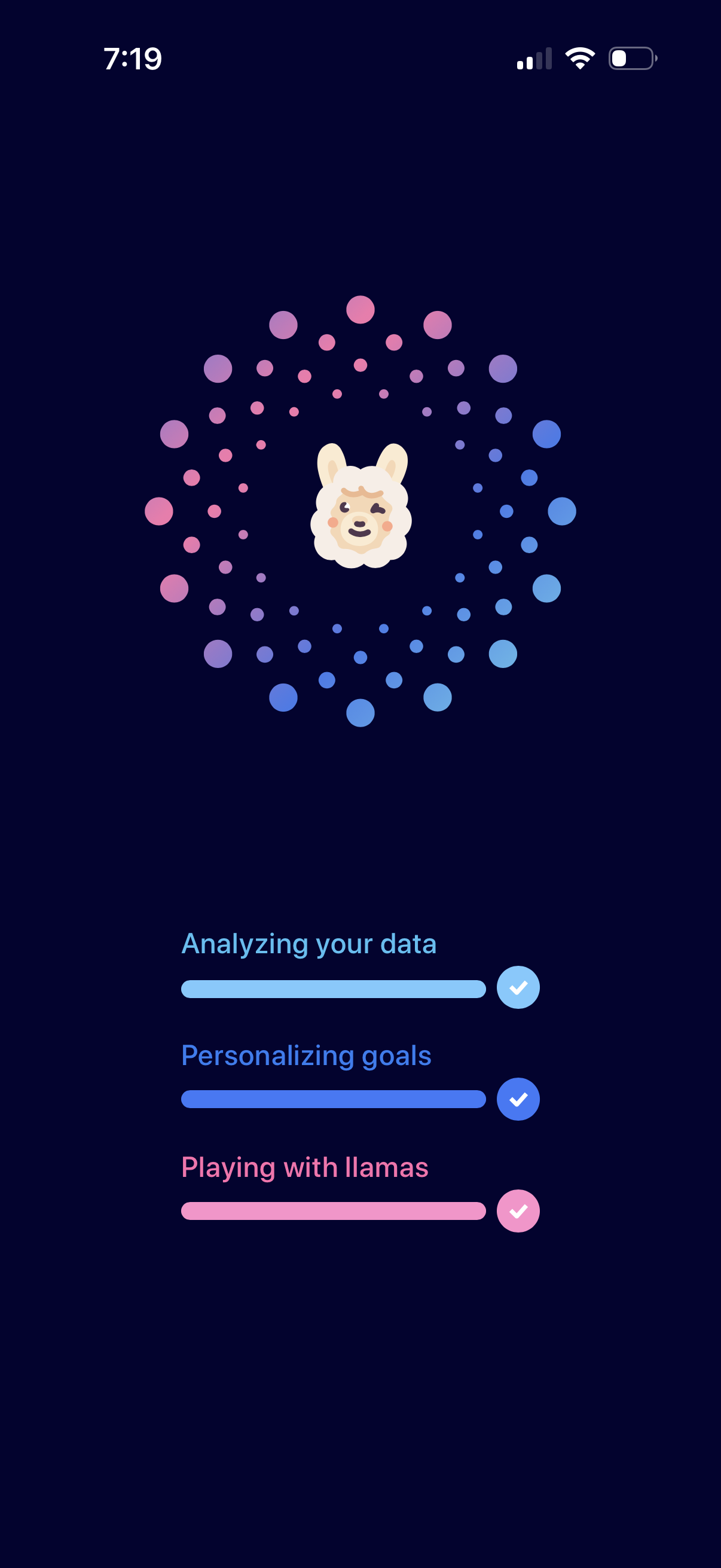 mindllama onboarding screenshot